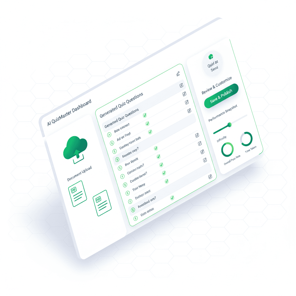 AI quiz generation dashboard preview